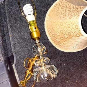 Antique glass and gold lamp